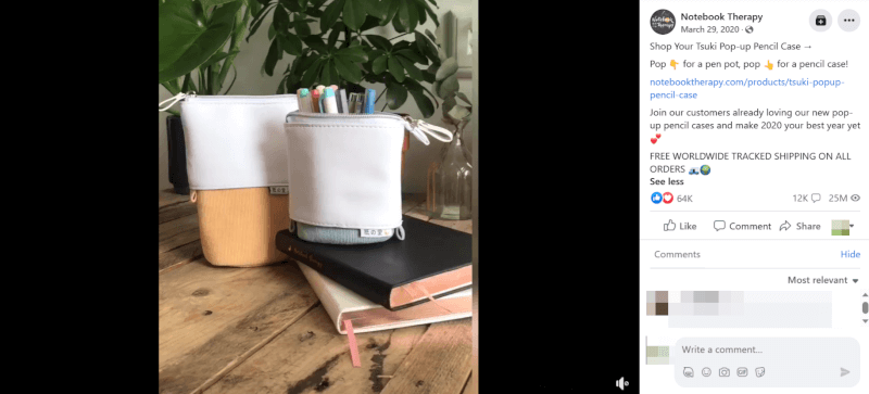 Pop-Up Pencil Case FB Ad