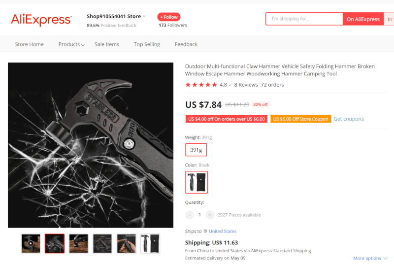 Portable MultiTool With Hammer Source