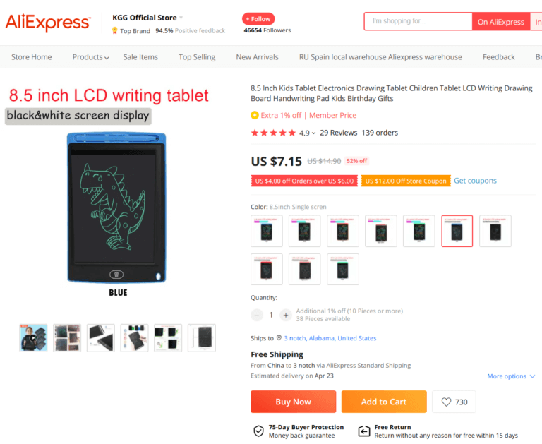 Dropshipping Kids' Electronic Drawing Tablet Source