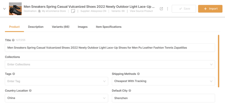 Optimizing Dropshipping Shoe Product On AutoDS