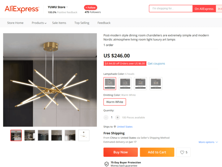 High Ticket Dropshipping Modern Spider Chandelier Source