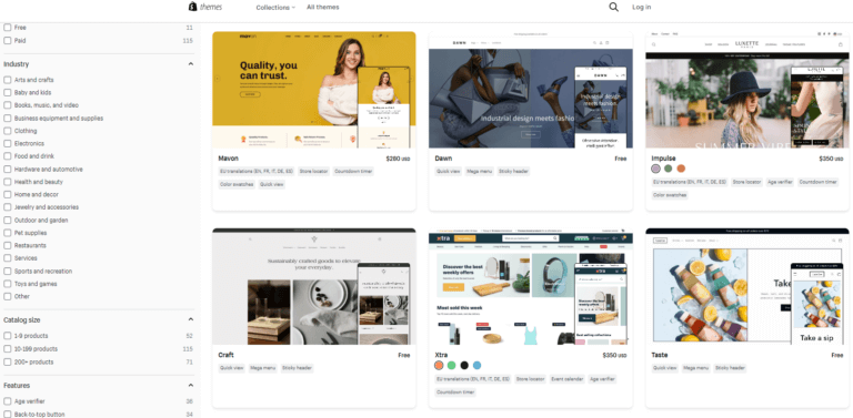 Shopify themes