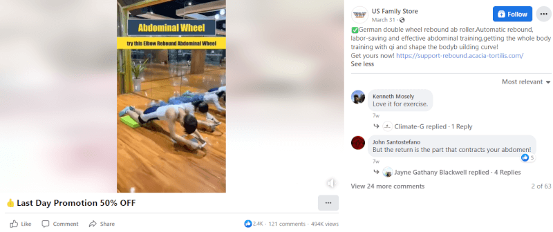 Ab Wheel Roller FB Ad