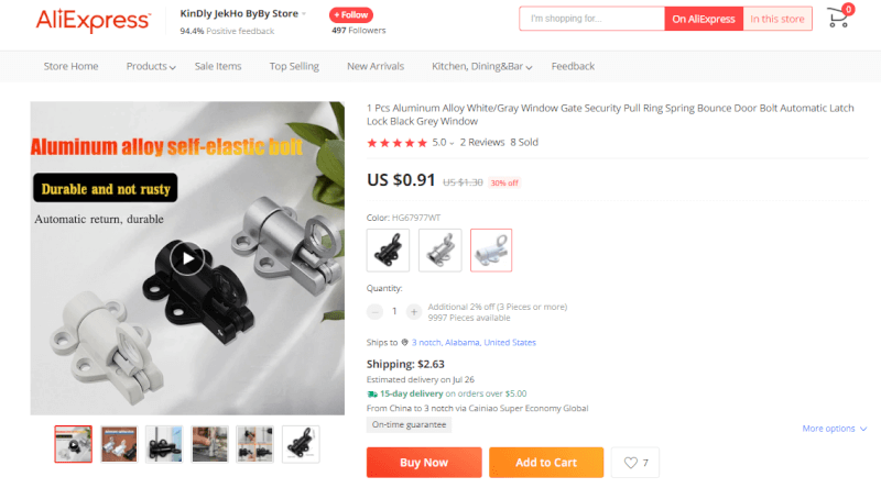 Aluminum Alloy Window Latch Source