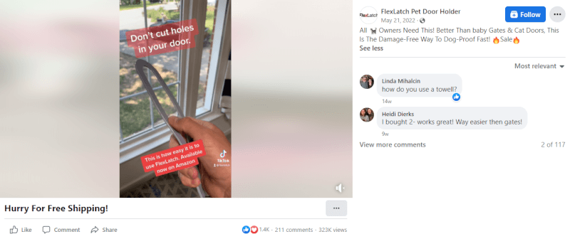 Cat Door Holder FB Ad