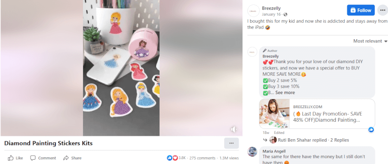 Diamond Art Stickers FB Ad