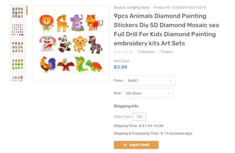 Diamond Art Stickers AutoDS Marketplace