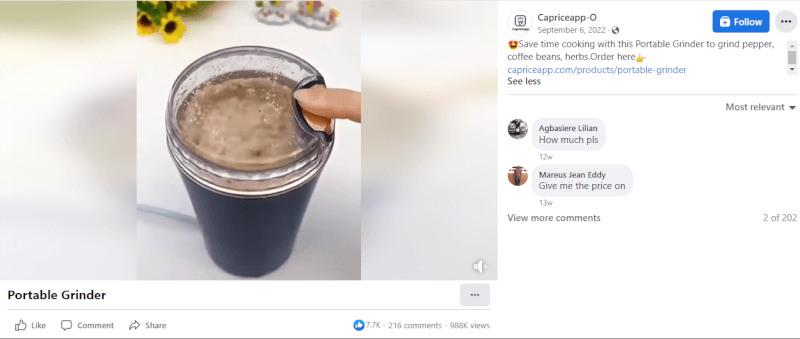 Electric Portable Grinder FB Ad