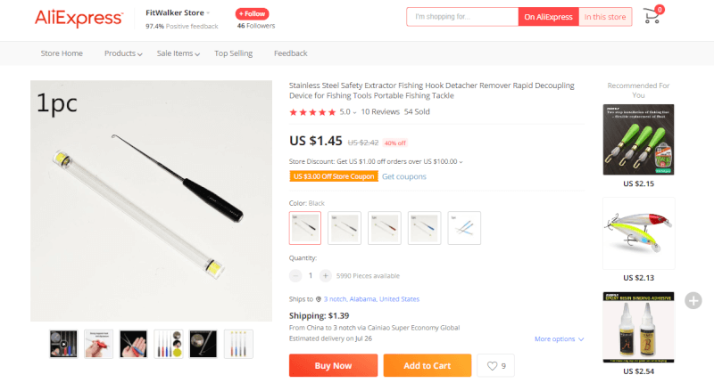 Fishing Hook Removal Device Source