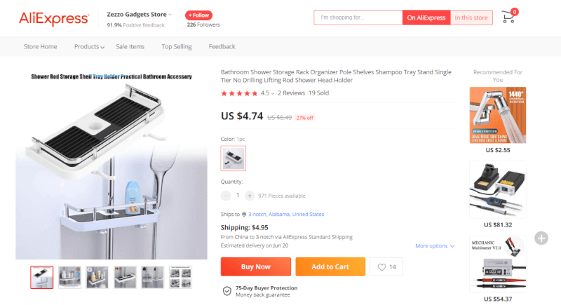Shower Storage Shelf Source