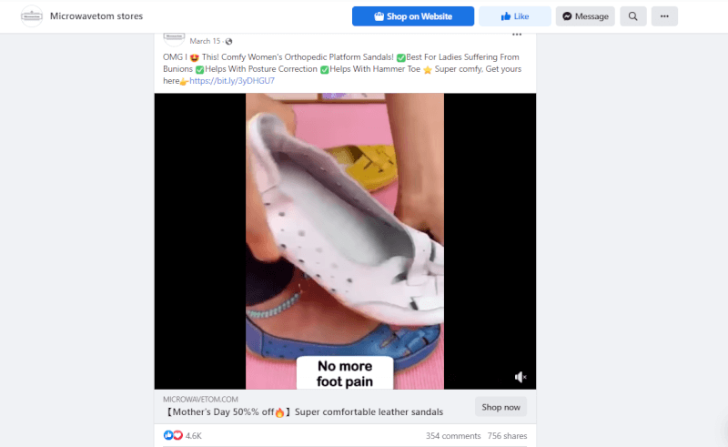 Women's Leather Sandals FB Ad