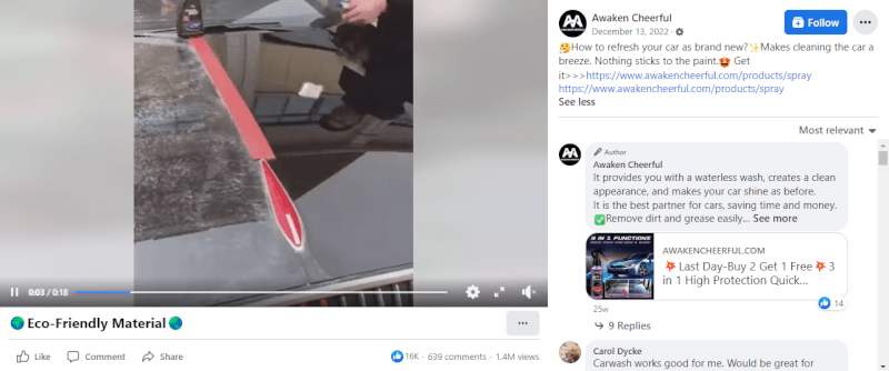 Car Ceramic Coating Spray FB Ad