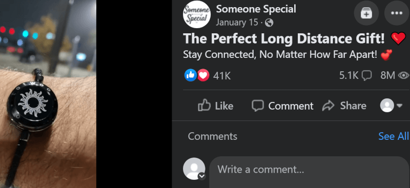 Long Distance Love Bracelets FB Ad