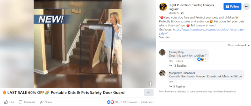 Pet Safety Door FB Ad