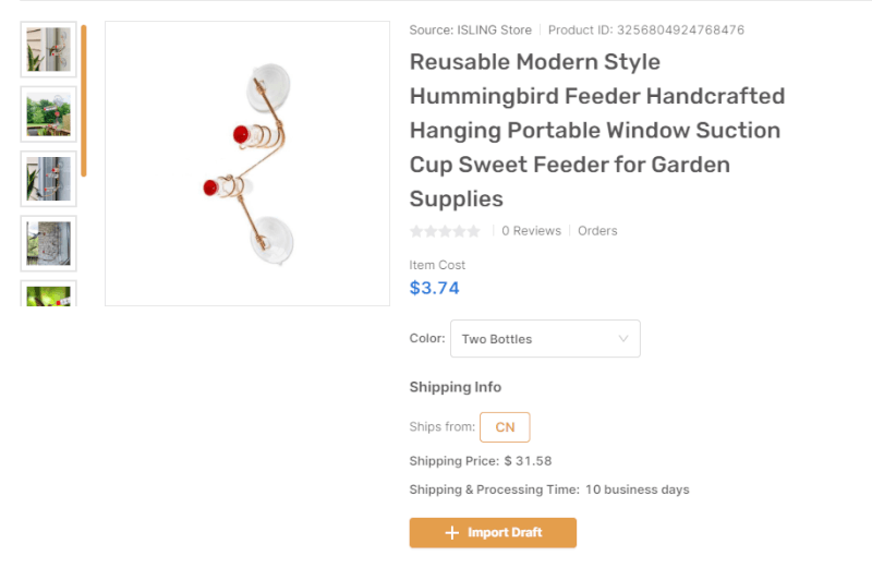 Window Hummingbird Feeder AutoDS