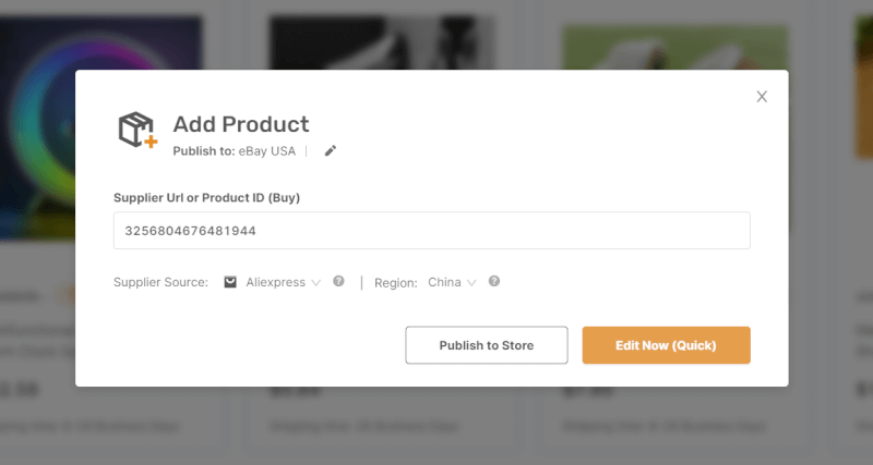 AutoDS Add Product Pop-Up