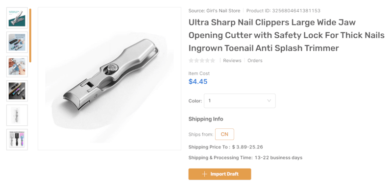 Sharp Nail Clippers top dropshipping products August 2023