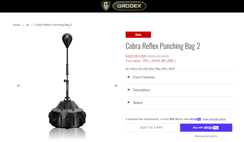 Vertical Boxing Reaction Bag Seller