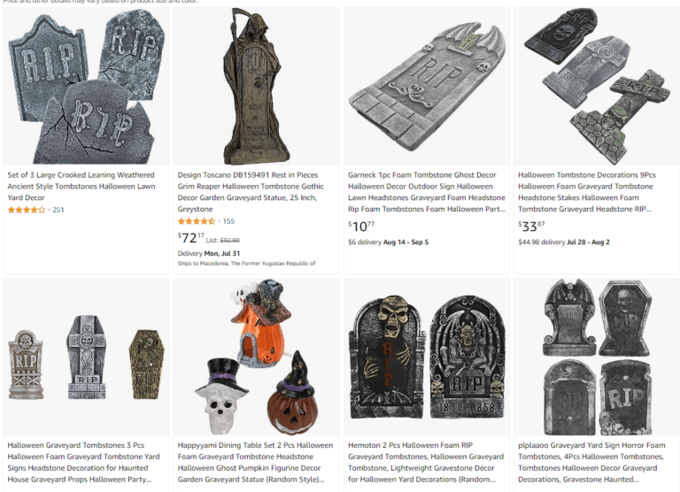 foam graveyard tombstones