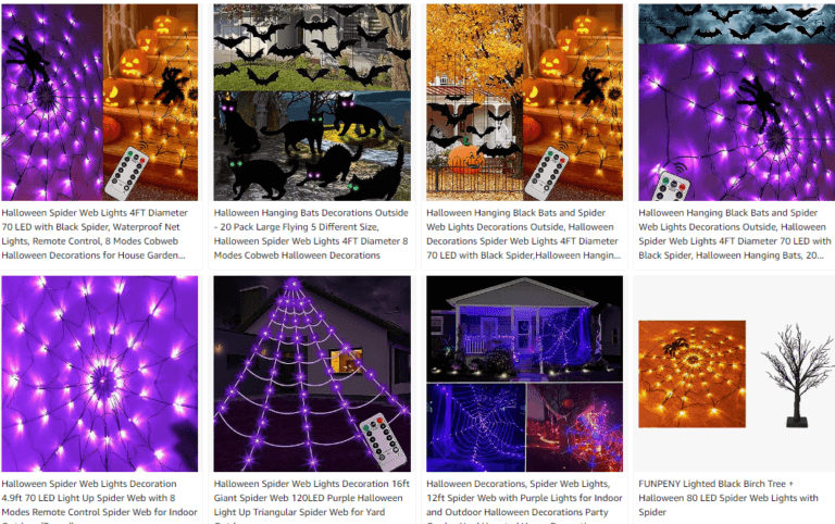 halloween dropshipping product spider web lights