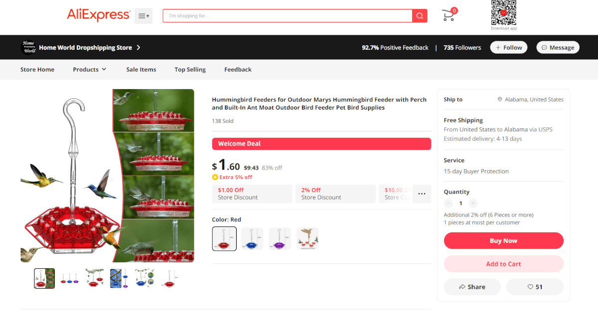 Hummingbird Feeder Source top dropshipping products
