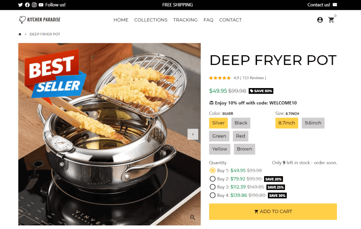 Steel Kitchen Fryer Pot Seller top dropshipping products