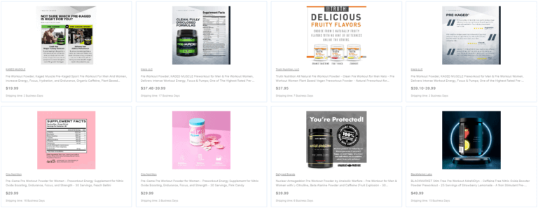 pre workout supplement dropshipping
