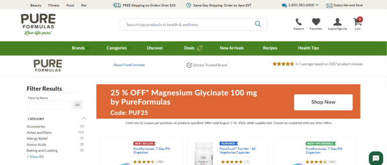 pure formulas supplement dropshipping supplier