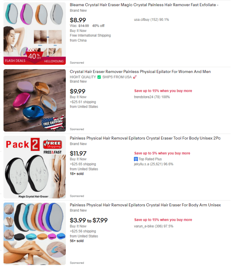 Crystal Hair Eraser eBay dropshipping beauty products