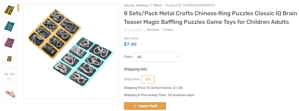 Pack Metal Ring Puzzles top products to dropship