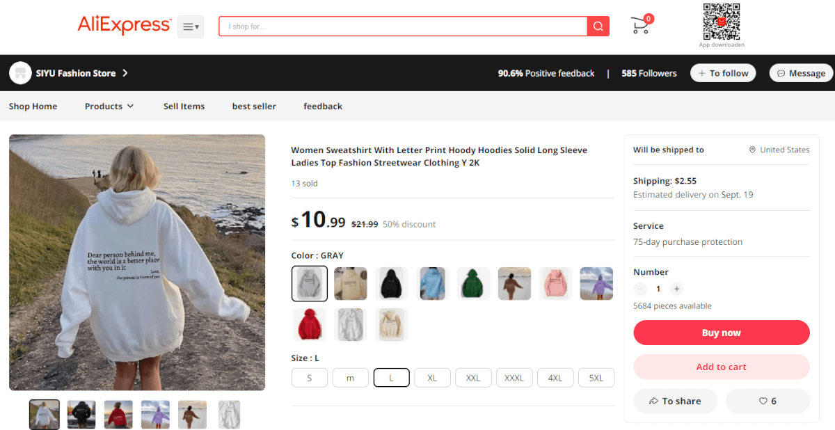 Letter Print Sweatshirt Hoody Supplier/Source