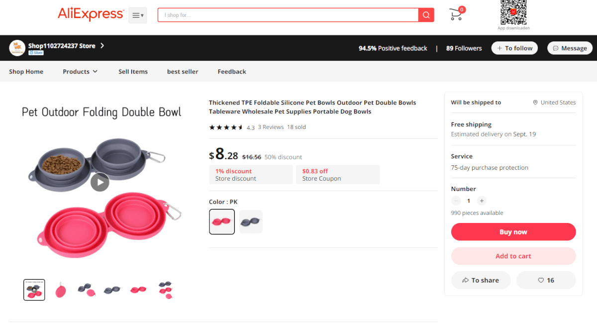 Portable Dog Silicone Bowl Supplier or Source