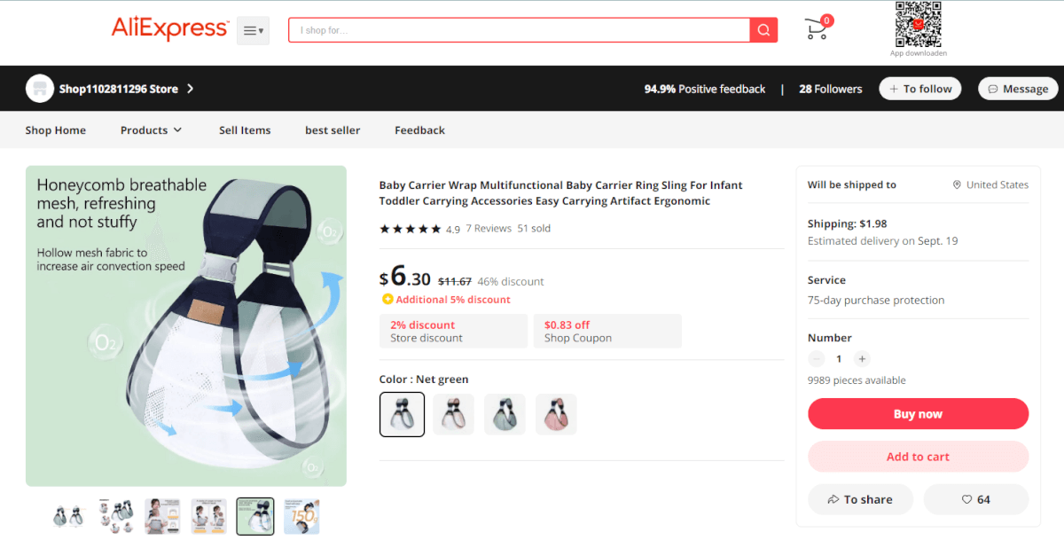 Baby Carrier Sling Supplier/Source