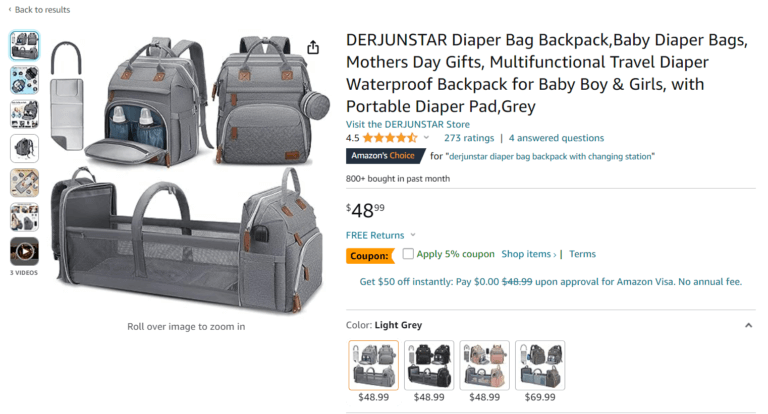 baby diaper backpack