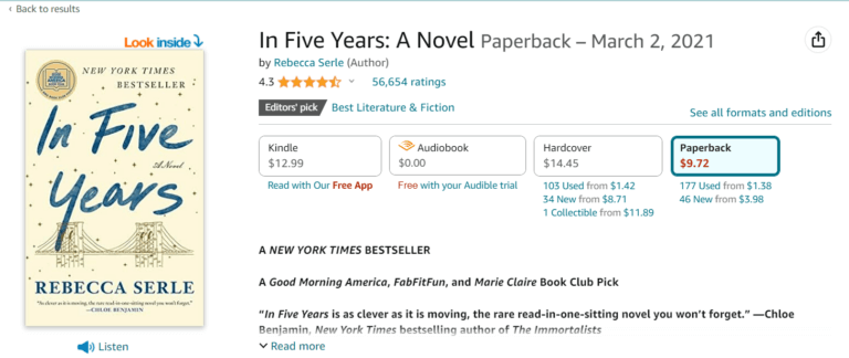 fiction novel books amazon