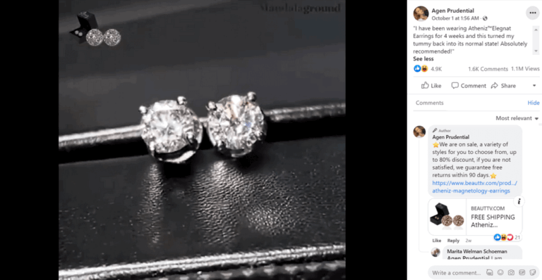 Magnetic Therapy Earrings FB
