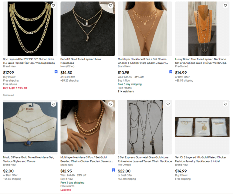 Gold Layered Necklace Set 3