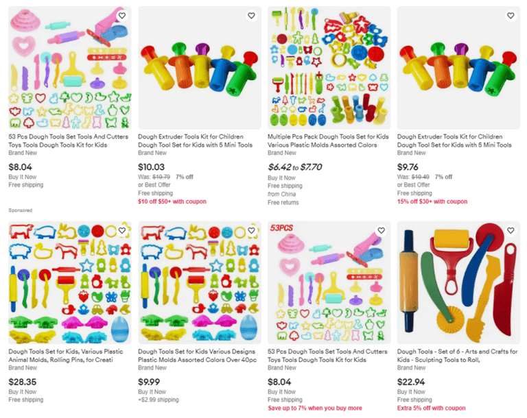 eBay Dough Tools Set for Kids Cyber Monday & Black Friday Dropshipping
