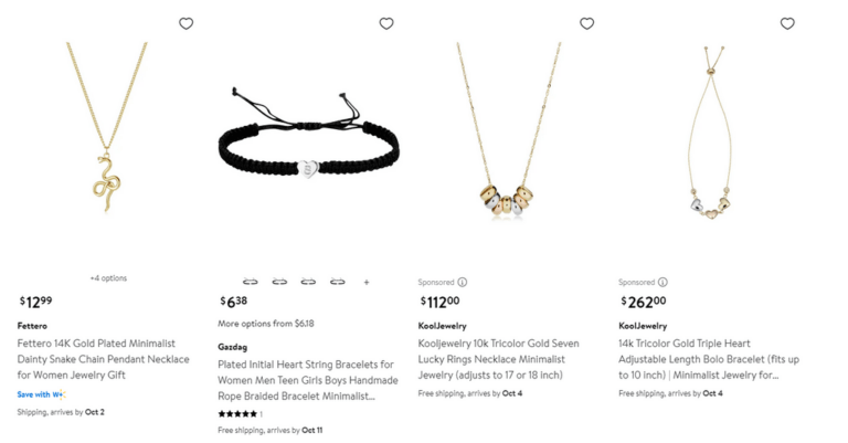 Walmart Minimalist Jewelry Cyber Monday & Black Friday Dropshipping