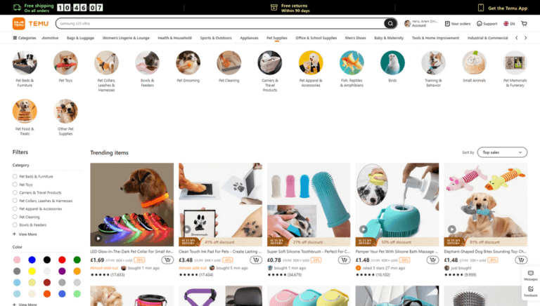temu pet dropshipping suppliers
