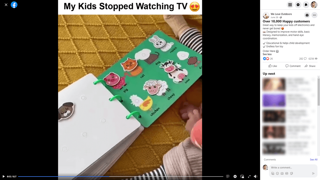 Sticker Busy Book facebook ad