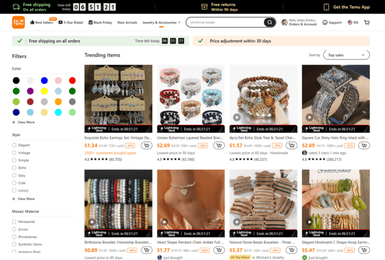 temu etsy jewelry supplier