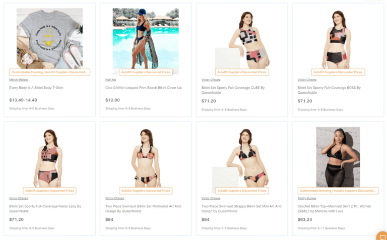 AutoDS Bikini Swimsuit dropshipping lingerie