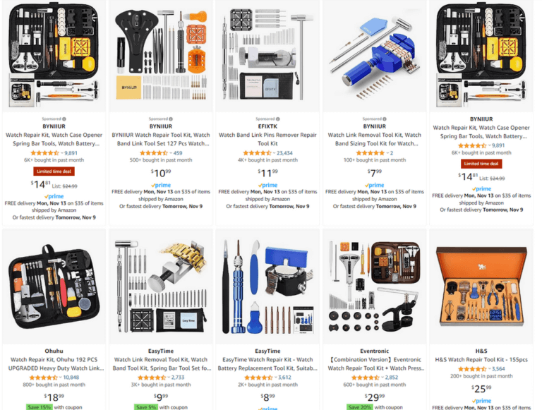 Watch repair kit Amazon dropshipping watches