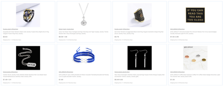 jewelry best dropshipping niches for 2024