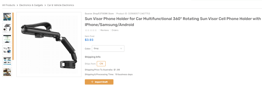 Rotatable and Retractable Car Phone Holder top dropshipping products