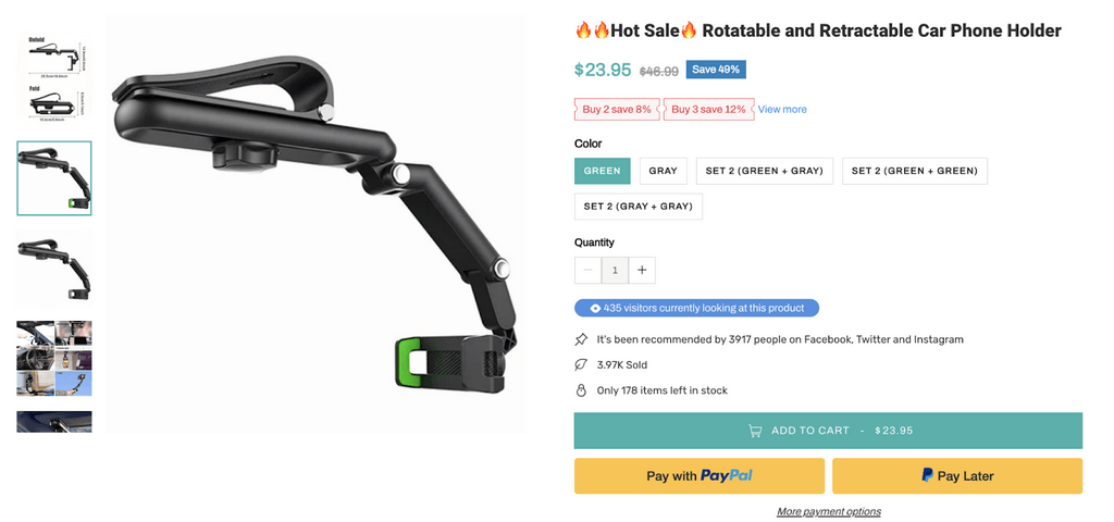 Rotatable and Retractable Car Phone Holder sellers website