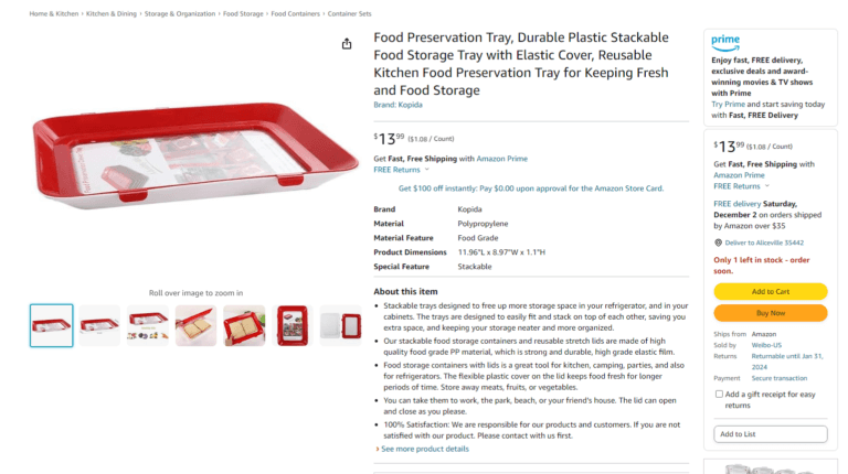 Amazon Food Preservation Tray