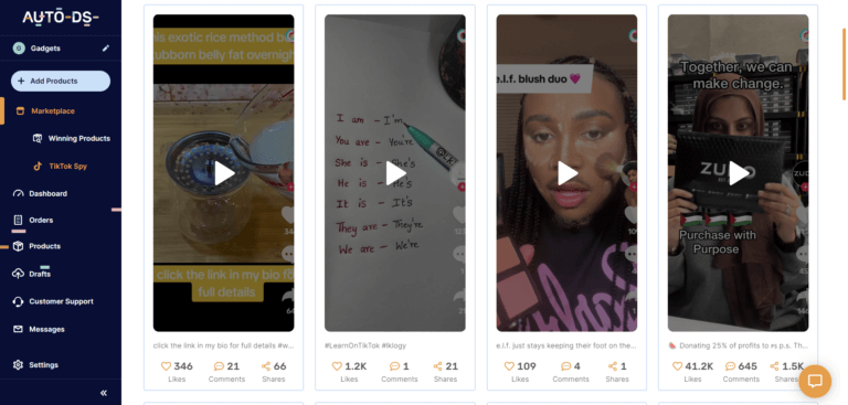 AutoDS TikTok AdSpy Amazon best-selling niches