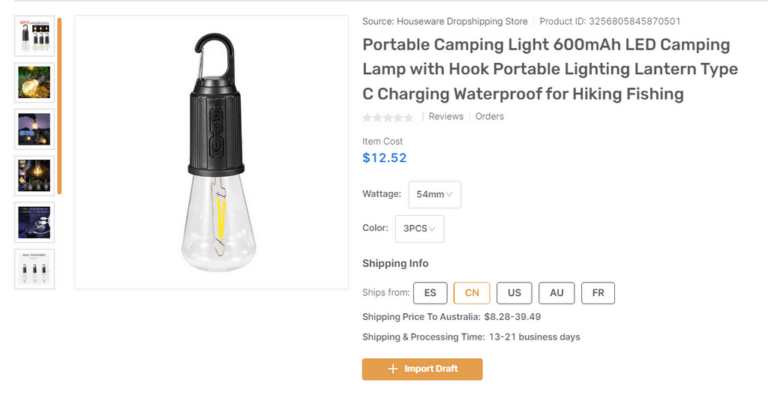 Hanging Type-C Charging Retro Light Bulb eBay dropshipping products